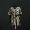Beige - Kalamkari Hand Block Print Natural Dyed Cotton Kaftan (Medium) 10