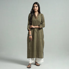 Moss Green - Dharwad Cotton Straight Kurta