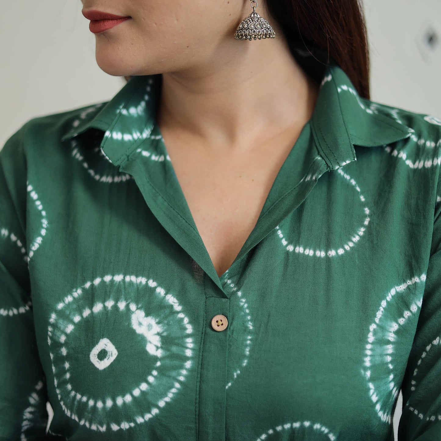 Green - Tie & Dye Cotton Straight Shibori Kurta 17