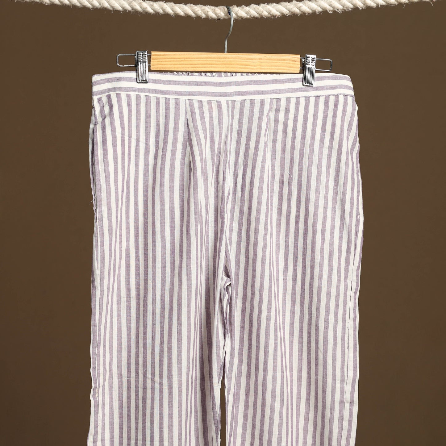 Purple - cotton jacquard weave palazzo 10 - handcrafted