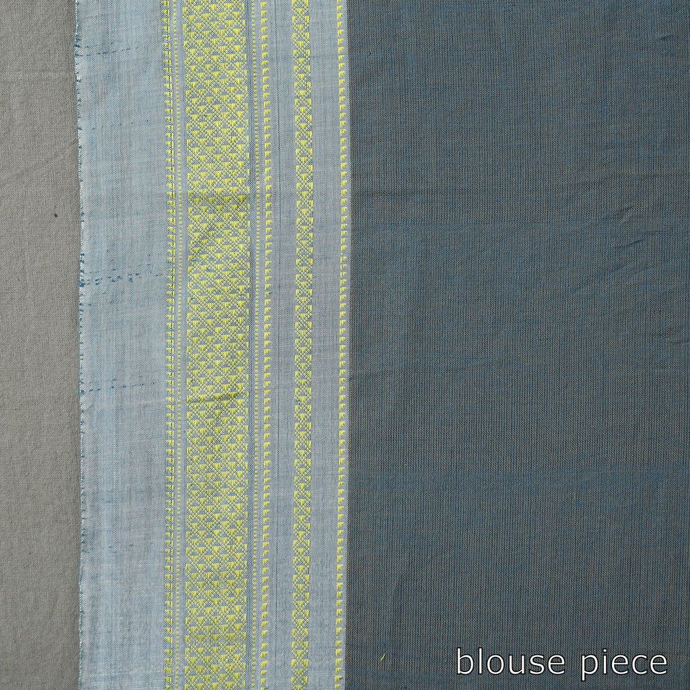 Grey - Ilkal Handloom Cotton Saree With Chikki Paras Border 09