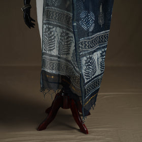 Pipad Hand Block Print Natural Dyed Kota Doria Cotton Dupatta 23