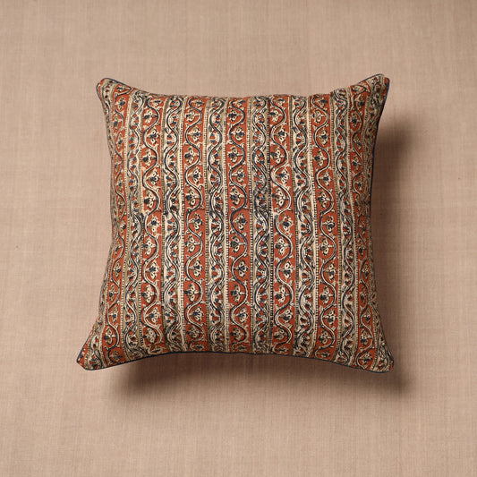Multicolor - Kalamkari Block Printed Cotton Cushion Cover (16 x 16 in)
