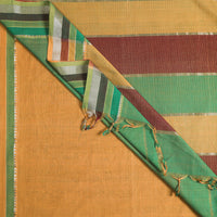 Yellow - Mangalagiri Handloom Cotton Saree with Zari Border