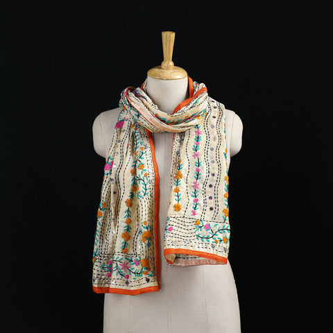 Ranihati Chanderi Silk Hand Embroidered Stole 127