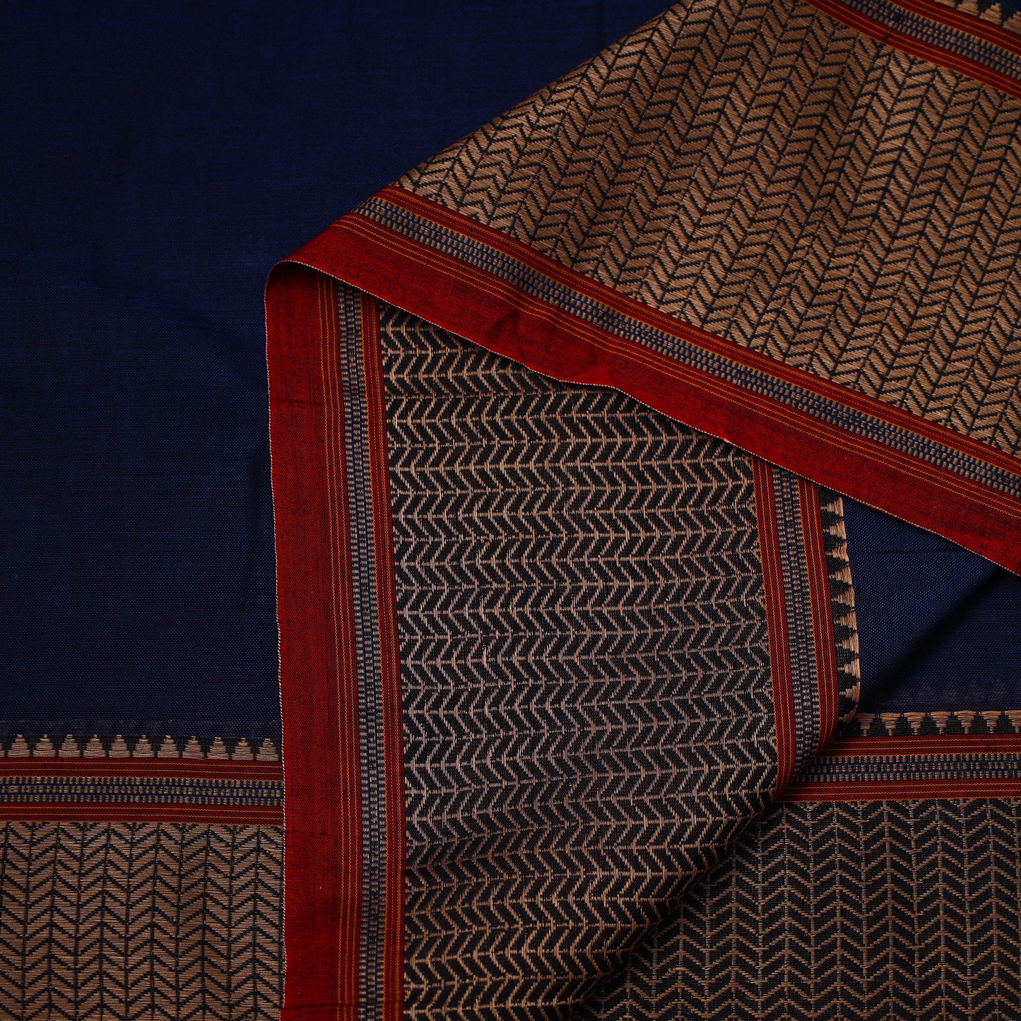  Blue Mercerised Cotton Dharwad Fabric