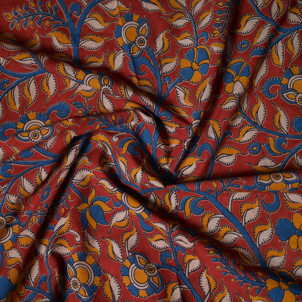 Kalamkari Print Cotton Unstitched Blouse Piece 23