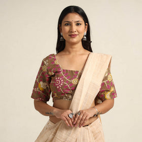 Buy Kalamkari Printed Cotton Stitched Blouse Online at iTokri.com