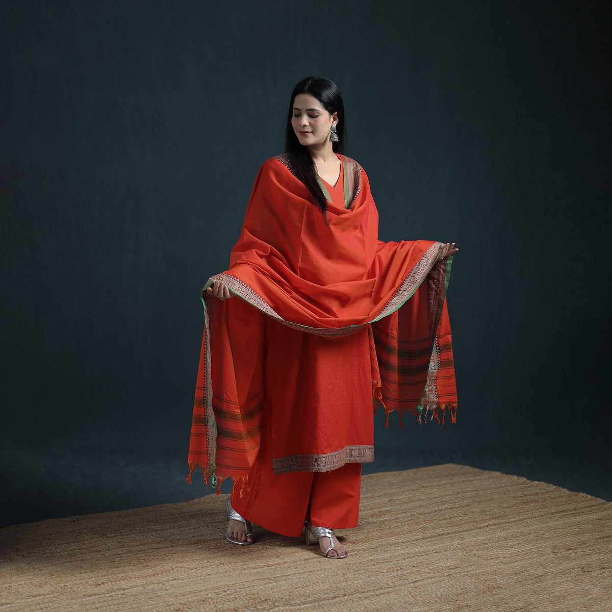 Dharwad Cotton Suit Set with Dupatta for Women 12