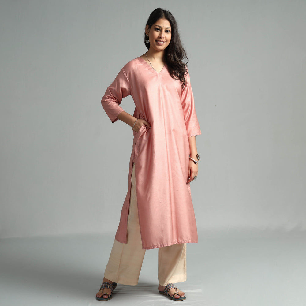 plain silk kurta