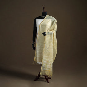 Pipad Hand Block Print Natural Dyed Kota Doria Cotton Dupatta 25