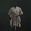 Multicolor - Kalamkari Hand Block Print Natural Dyed Cotton Kaftan (Medium) 11
