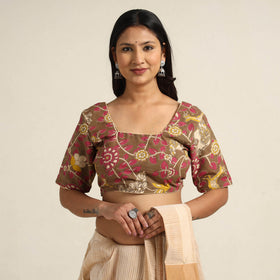 Buy Kalamkari Printed Cotton Stitched Blouse Online at iTokri.com