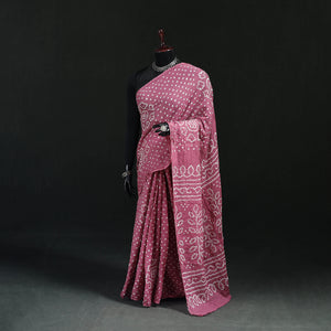 Purple - Kutch Bandhani Tie-Dye Cotton Saree 90