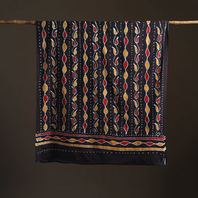 Black - Hand Batik Print Cotton Dupatta 36