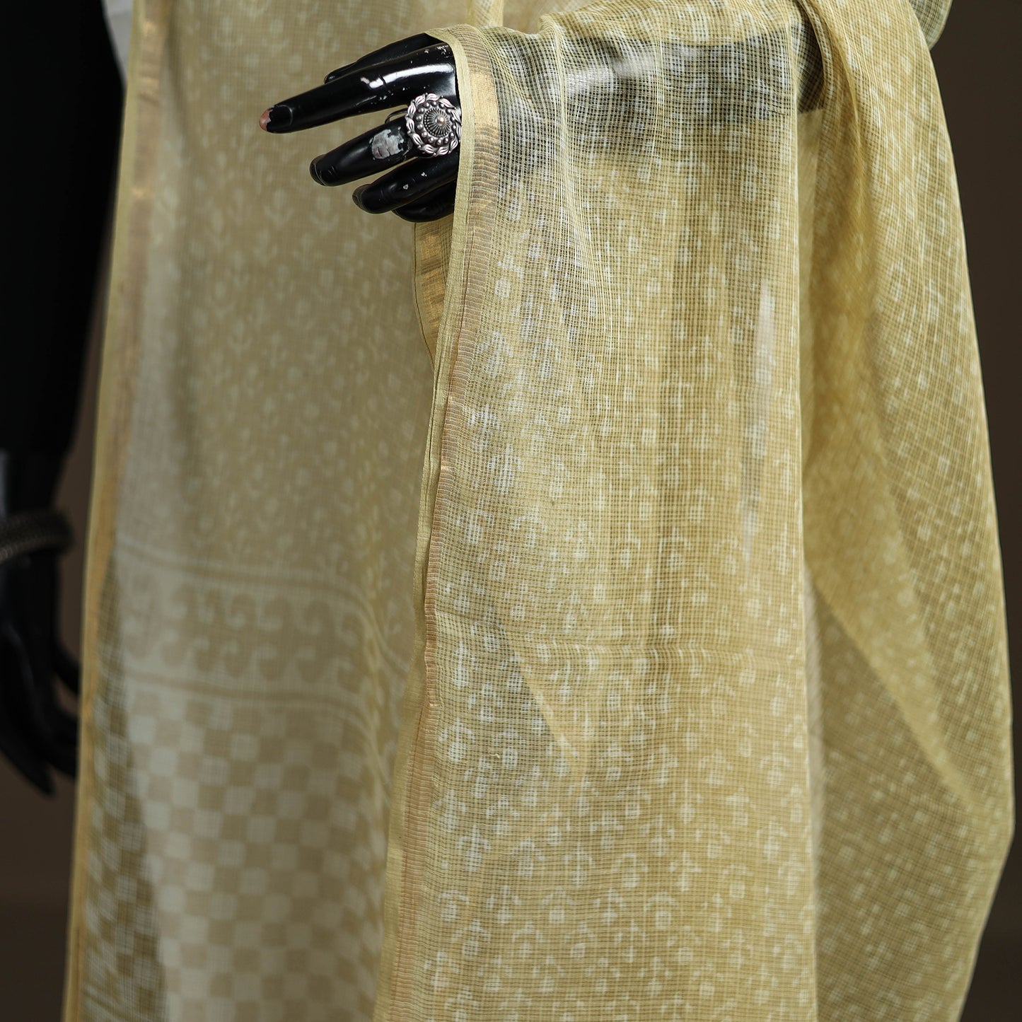 Pipad Hand Block Print Natural Dyed Kota Doria Cotton Dupatta 25