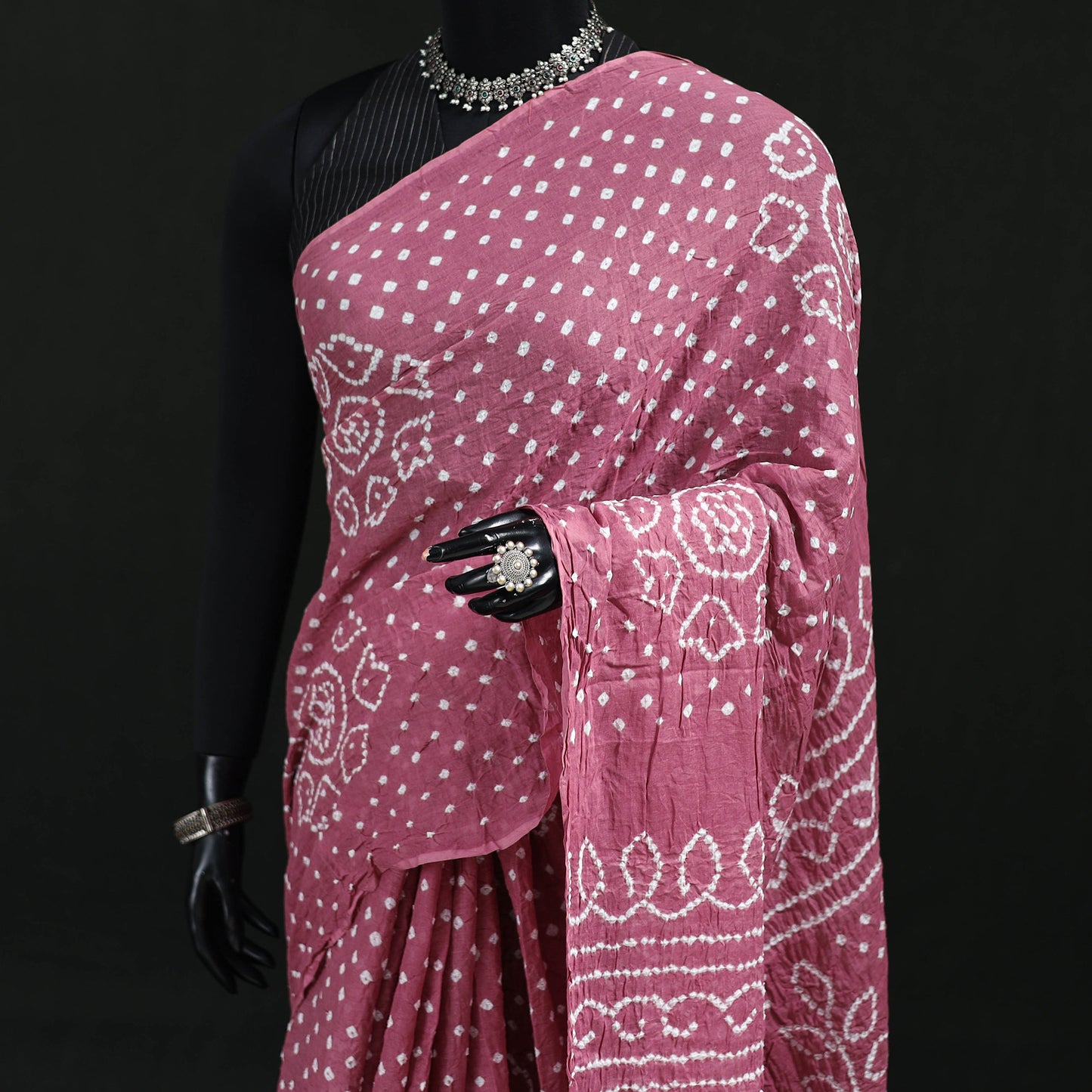 Kutch Bandhani Tie-Dye Cotton Saree 90
