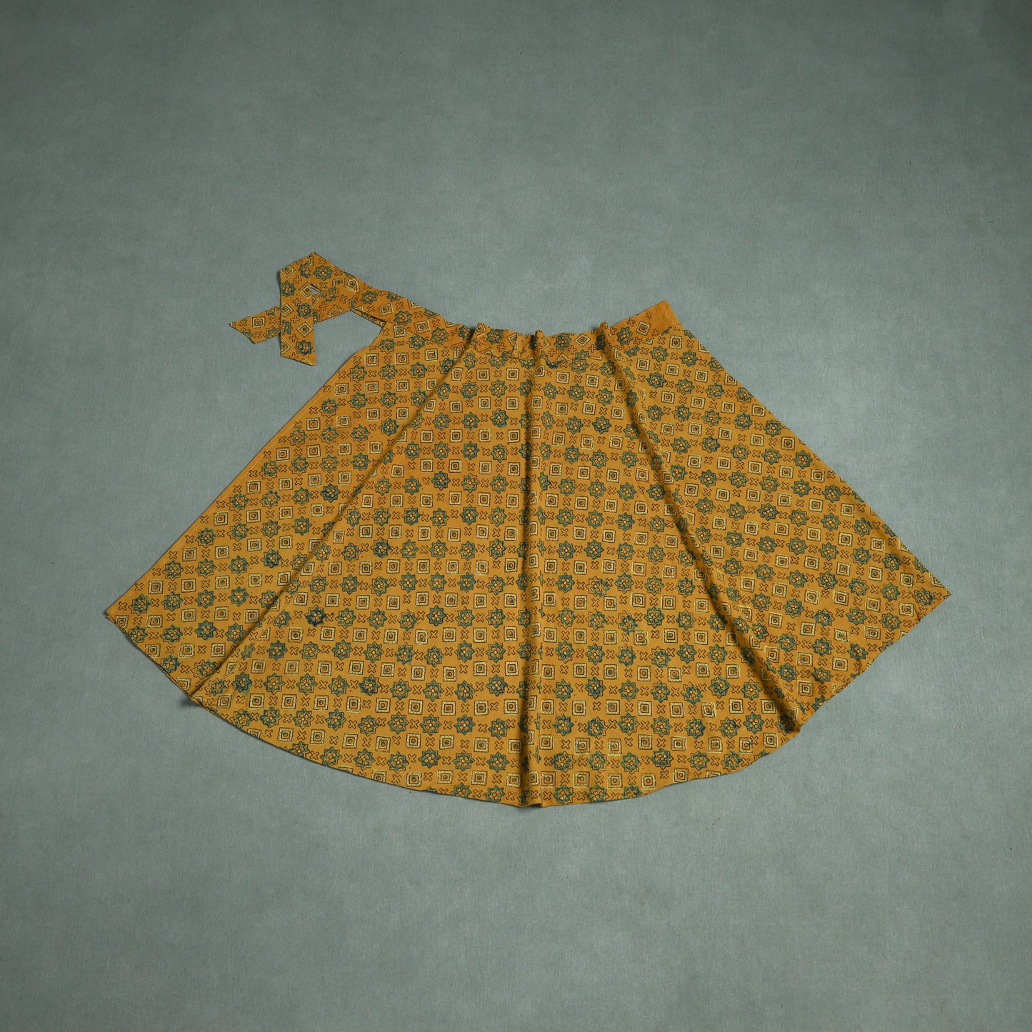 Ajrakh Hand Block Print Cotton Wrap Around Skirt 46
