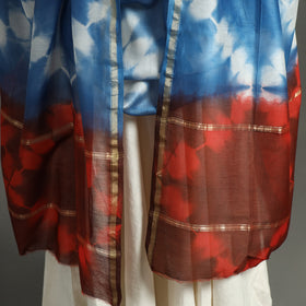 Buy Shibori Tie-Dye Handloom Chanderi Silk Dupatta with Zari Border 43 Online at iTokri.com