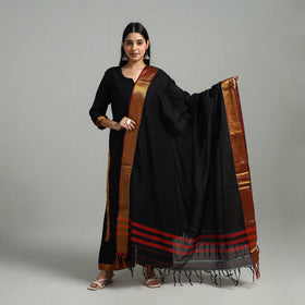  Cotton Black Dharwad Kurta Set with Palazzo & Dupatta