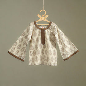Girls Gota Work Bagh Block Print Cotton Kurta with Sharara Set (3-4 Years) 42