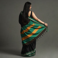 Black - Ilkal Khun Silk Cotton Saree with Resham Border 18