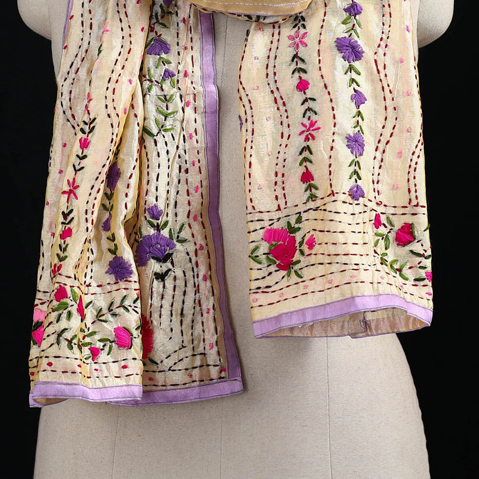 Ranihati Chanderi Silk Hand Embroidered Stole 133