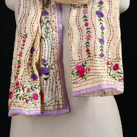 Ranihati Chanderi Silk Hand Embroidered Stole 133