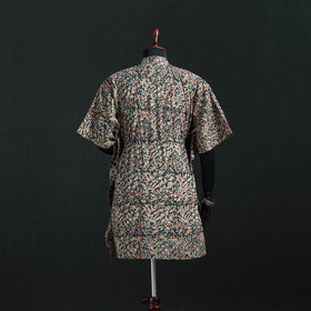 Multicolor - Kalamkari Hand Block Print Natural Dyed Cotton Kaftan (Medium) 11