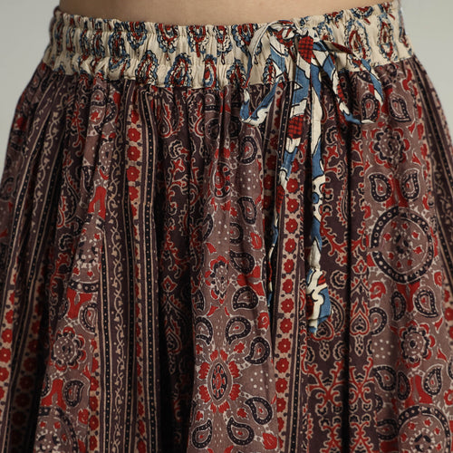 block printed long skirt