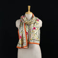 Beige - Ranihati Chanderi Silk Hand Embroidered Stole 134