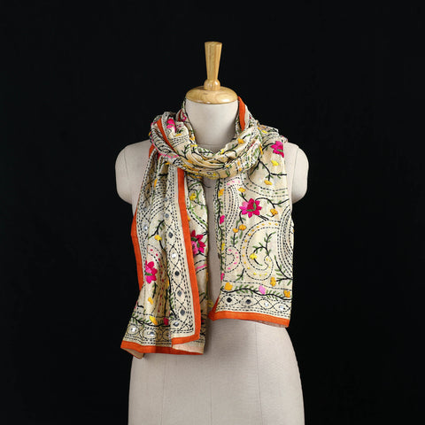 Ranihati Chanderi Silk Hand Embroidered Stole 134