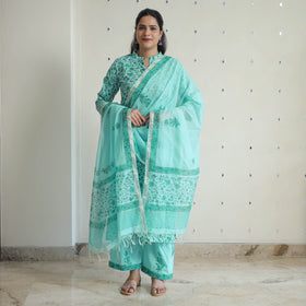 Buy Sanganeri Block Print Suit Set Shop Now Online in India