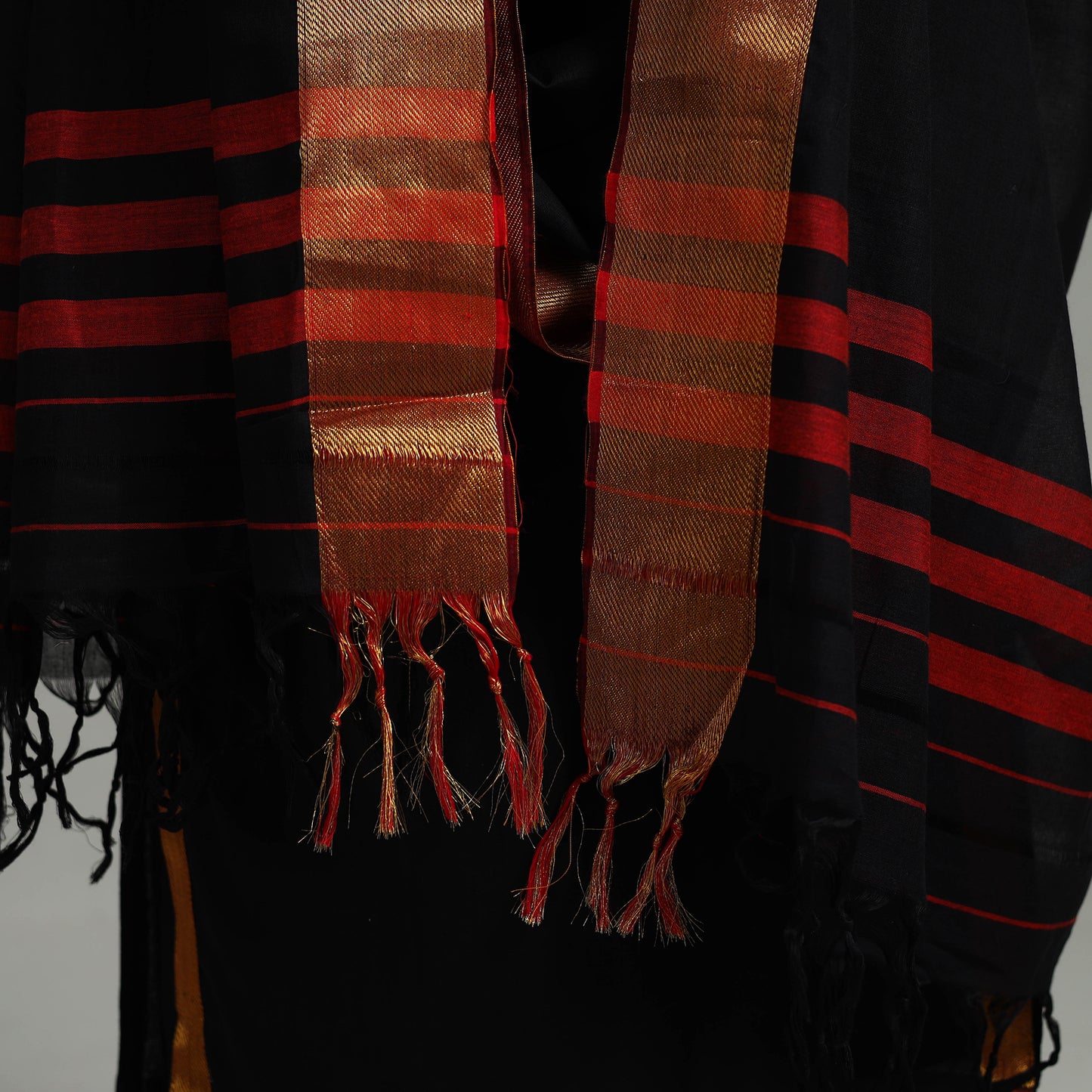  Cotton Black Dharwad Kurta Set with Palazzo & Dupatta