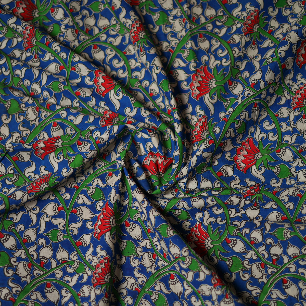 Kalamkari Print Cotton Unstitched Blouse Piece 17