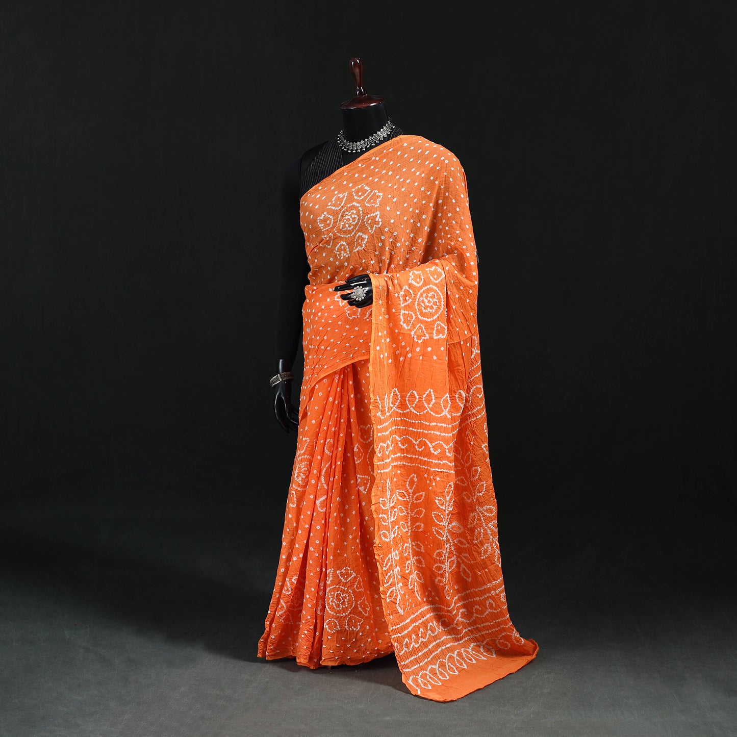 Kutch Bandhani Tie-Dye Cotton Saree 91