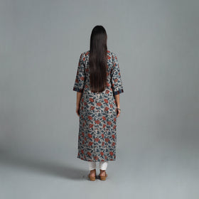 Grey - Block Printed Cotton Straight Bagru Kurta 08