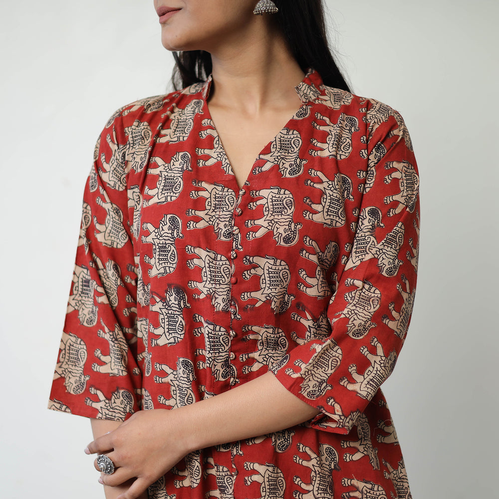 Printed Cotton Straight Kalamkari Kurta 06