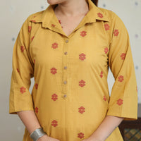 Yellow - Jacquard Cotton Straight Kurta 08