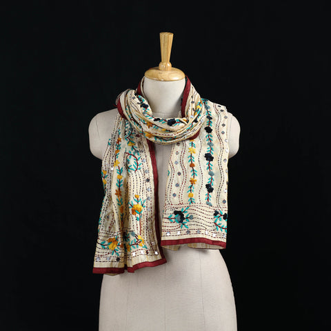 Ranihati Chanderi Silk Hand Embroidered Stole 135
