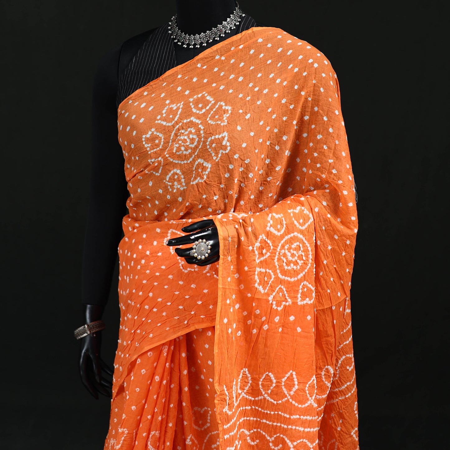 Kutch Bandhani Tie-Dye Cotton Saree 91