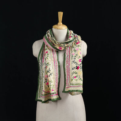 Ranihati Chanderi Silk Hand Embroidered Stole 136