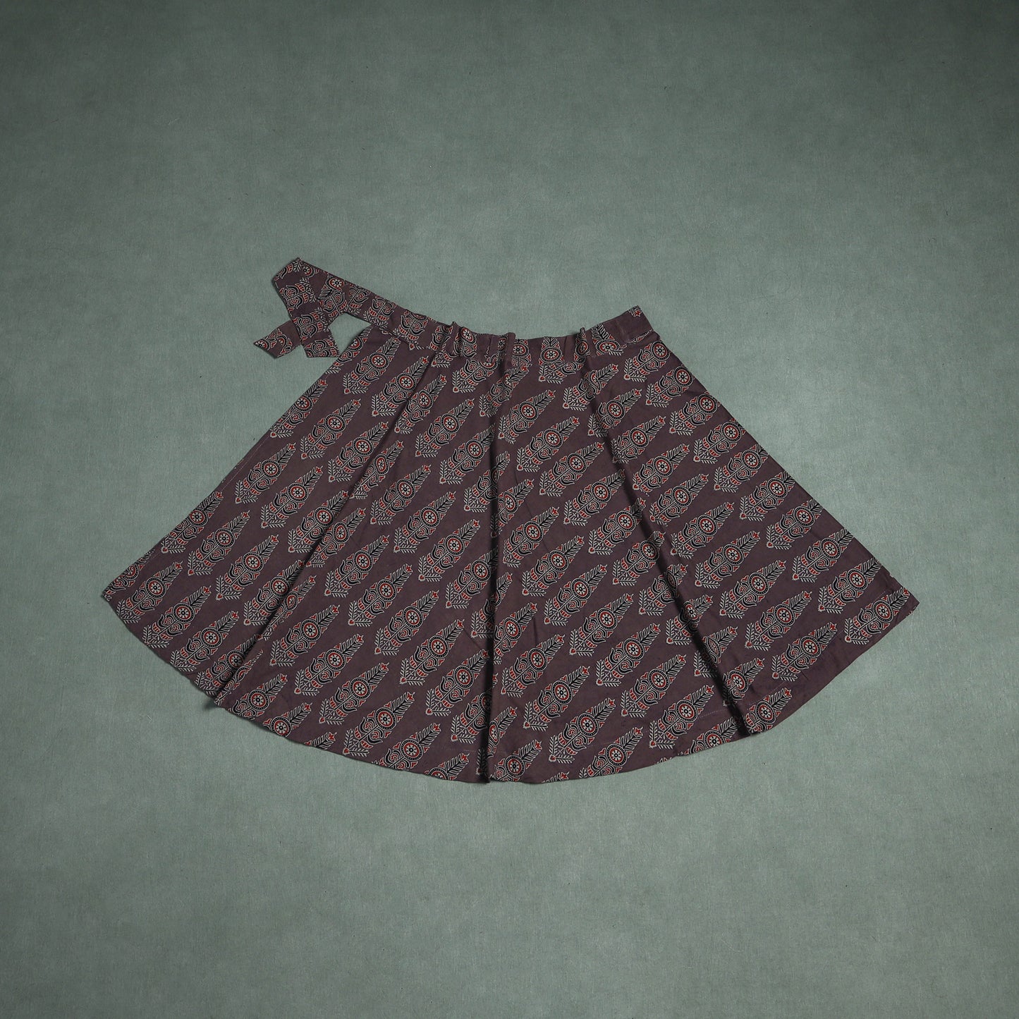 Ajrakh Hand Block Print Cotton Wrap Around Skirt 40