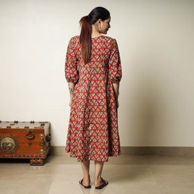  Bagru Block Printed Cotton Flared Dress 04 Online at iTokri.com