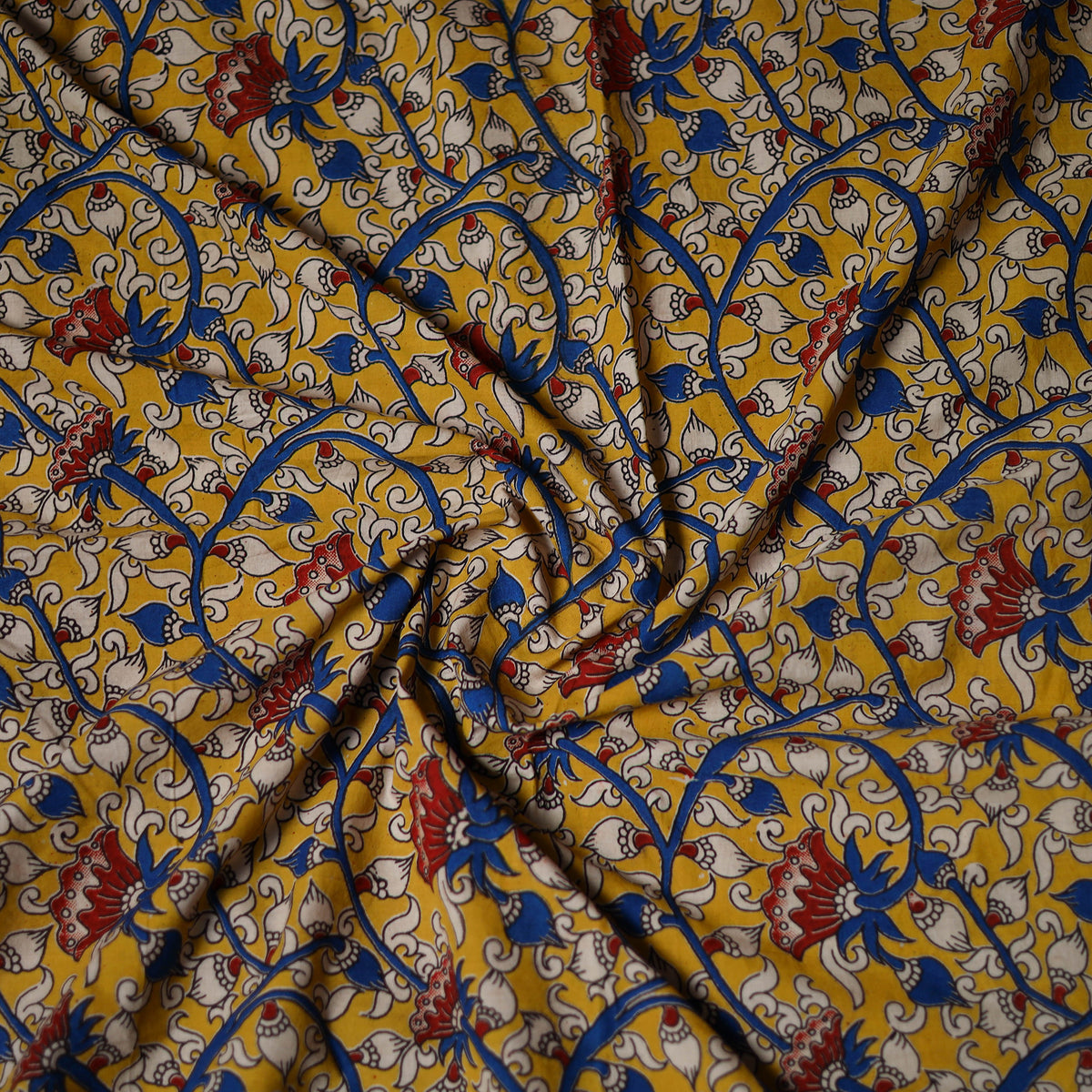 Kalamkari Print Cotton Unstitched Blouse Piece 16