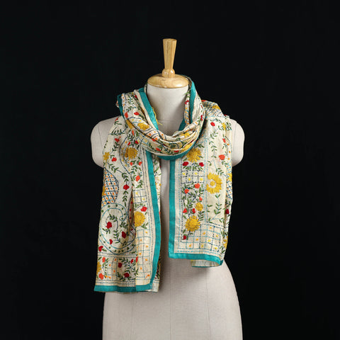 Ranihati Chanderi Silk Hand Embroidered Stole 137
