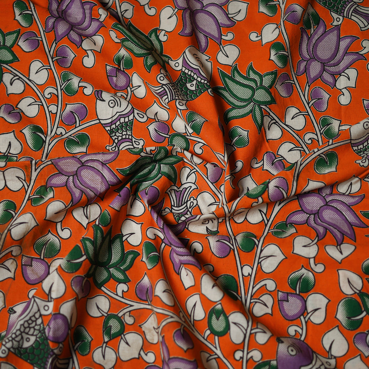 Kalamkari Print Cotton Unstitched Blouse Piece 15