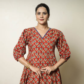  Bagru Block Printed Cotton Flared Dress 04 Online at iTokri.com