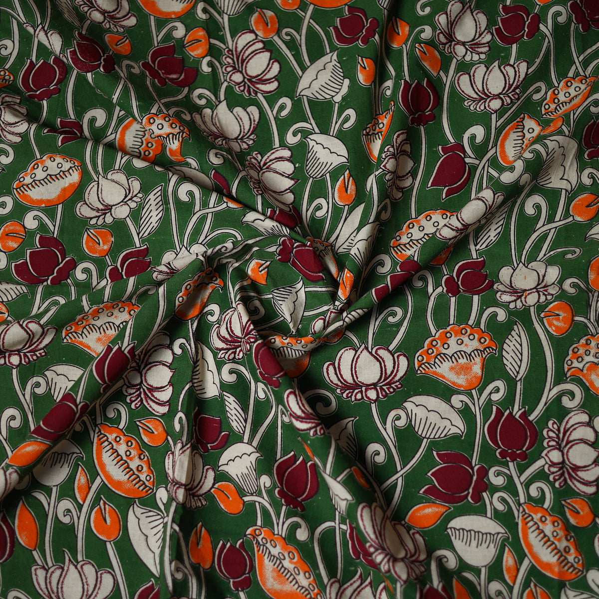 Kalamkari Print Cotton Unstitched Blouse Piece 14