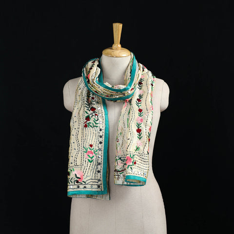 Ranihati Chanderi Silk Hand Embroidered Stole 138